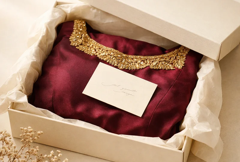 Finished embroidered blouse delivered in an elegant gift box