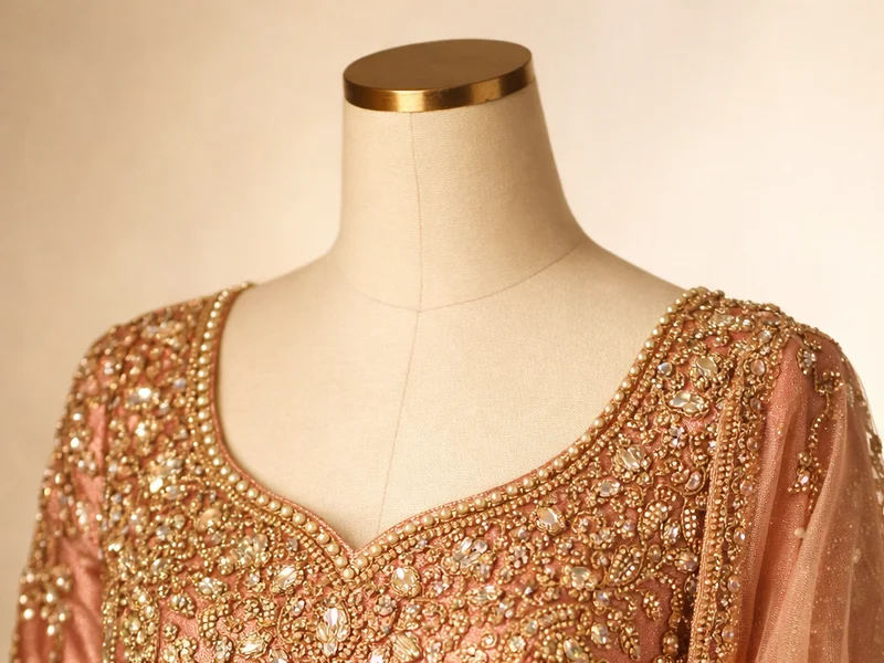 Opulent bridal blouse with heavy zardozi embroidery work — Akira Fashion Studio